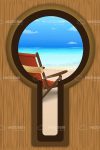 Beach View through Keyhole